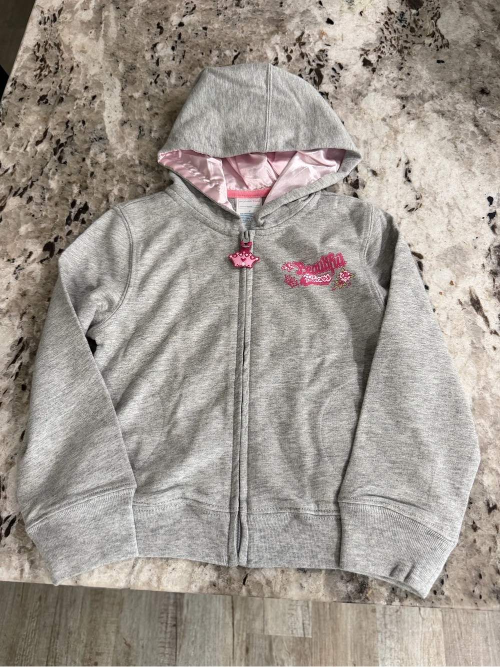 Toddler Girl’s “Beautiful Princess” Zip-Up